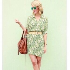 Cabi Leaf Print Midi Wrap Dress